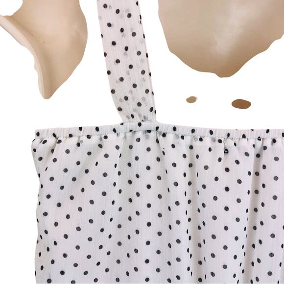 Maurices Fit & Flare Blue White Polka Dot Sundress Layered Handkerchief Hem - Picture 4 of 16